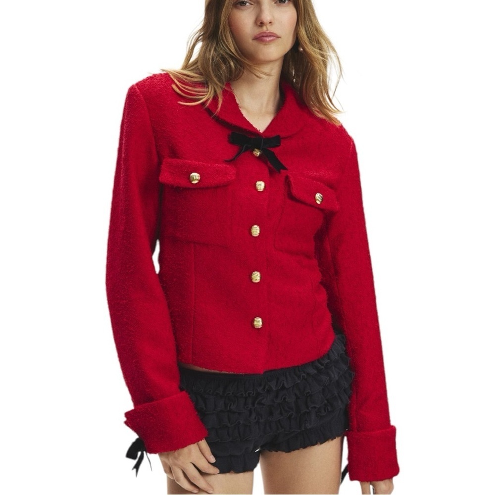 Sister Jane Posie Bow detail Boucle Lady Jacket
NWT Size Large